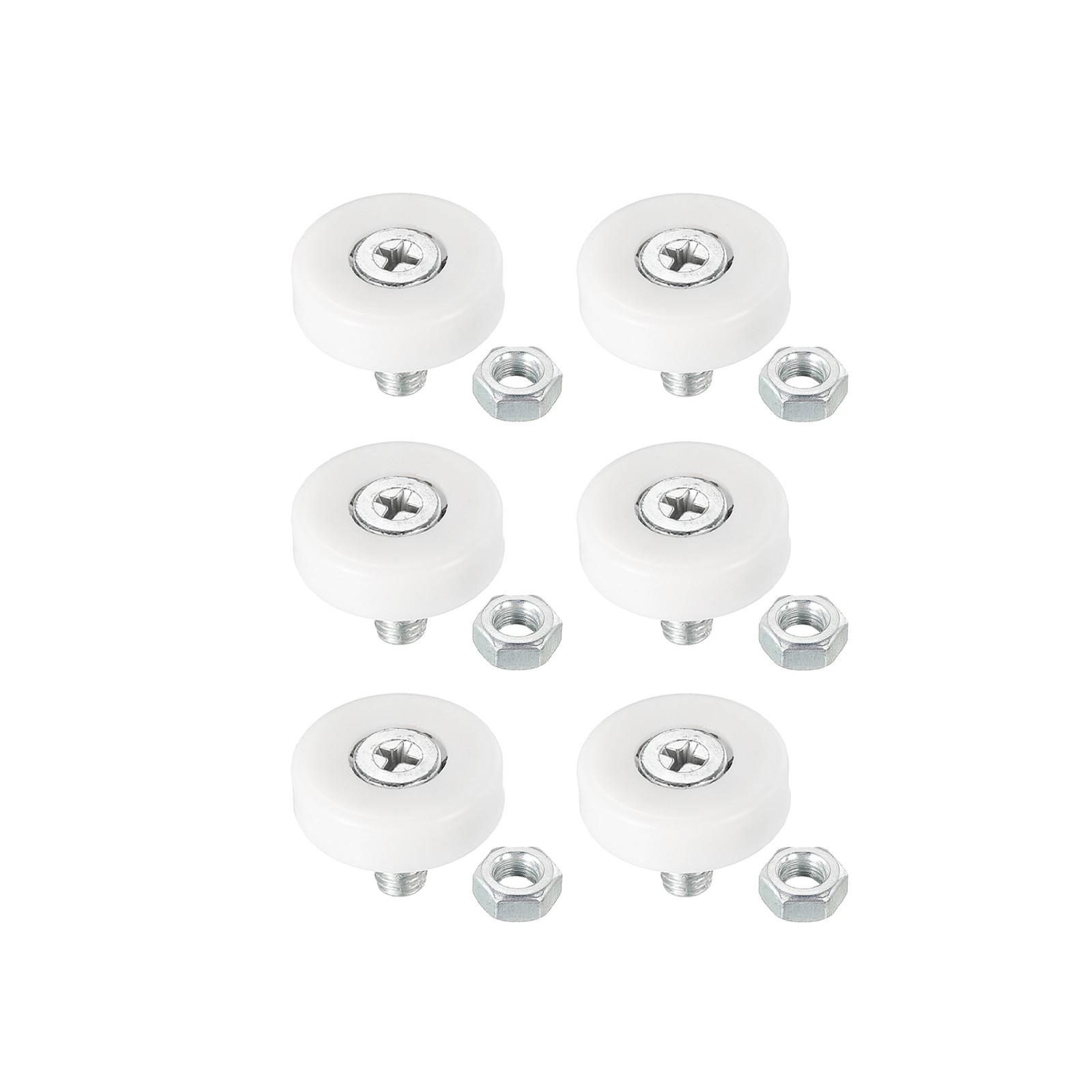6 Pcs 22mm Drawer Rollers Drawer Roller Wheels for Pulley Replacing, Plastic