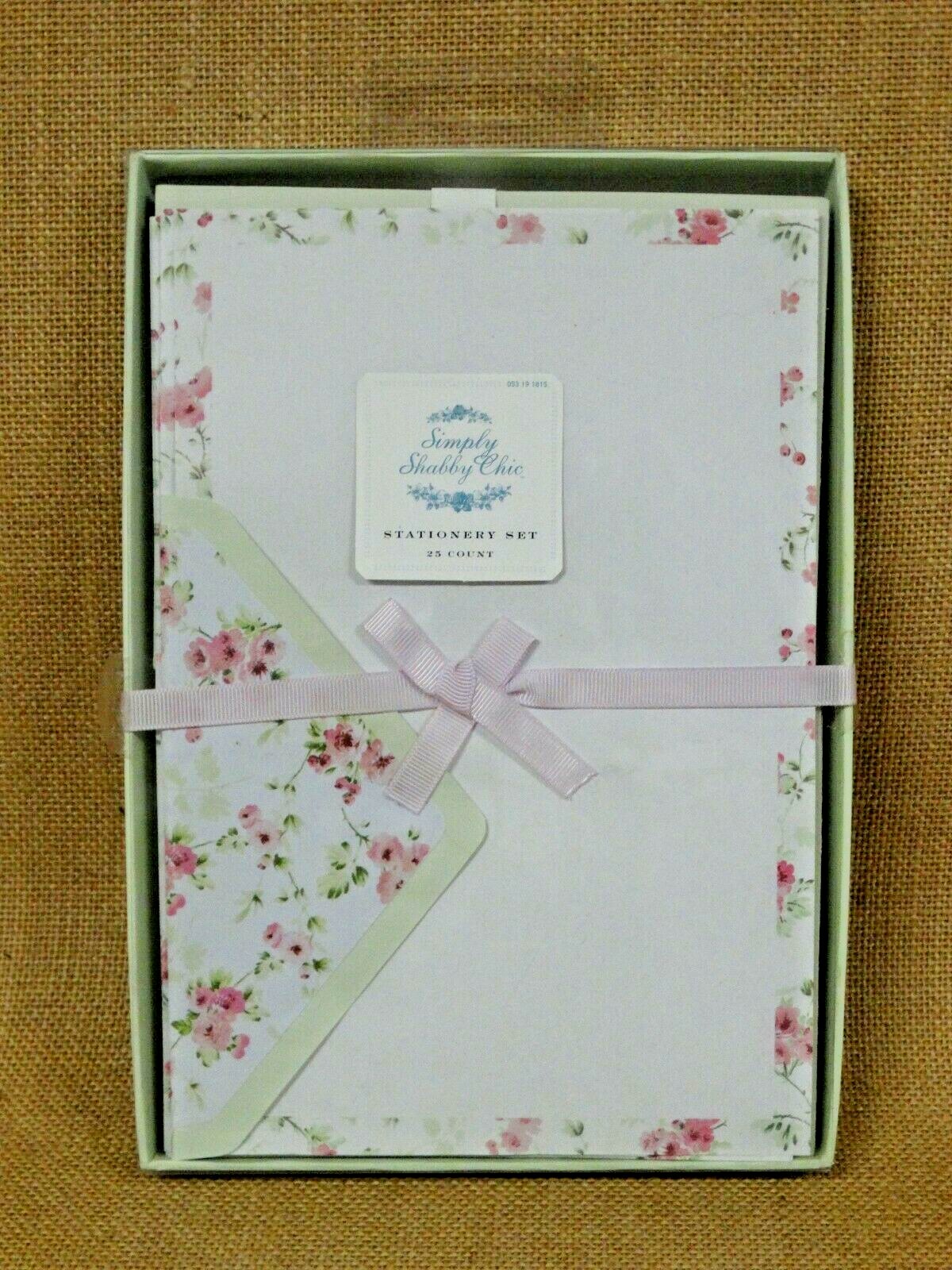 Simply Shabby Chic Stationery Set ~ Paper Envelopes Floral ~ New in Box!