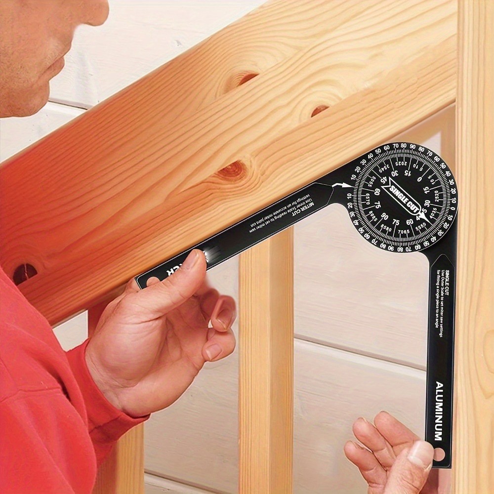 7" Aluminum Miter Saw Protractor, Rustproof Angle Finder Tool for Woodworking