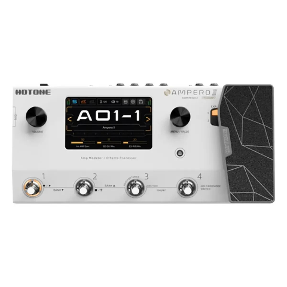Hotone Ampero II Touch Screen Guitar Bass Amp Modeling IR Cabinets Simulation