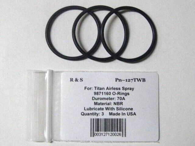 3 Compatible Titan O-Rings, Number 9871160 / R&S 127TWB