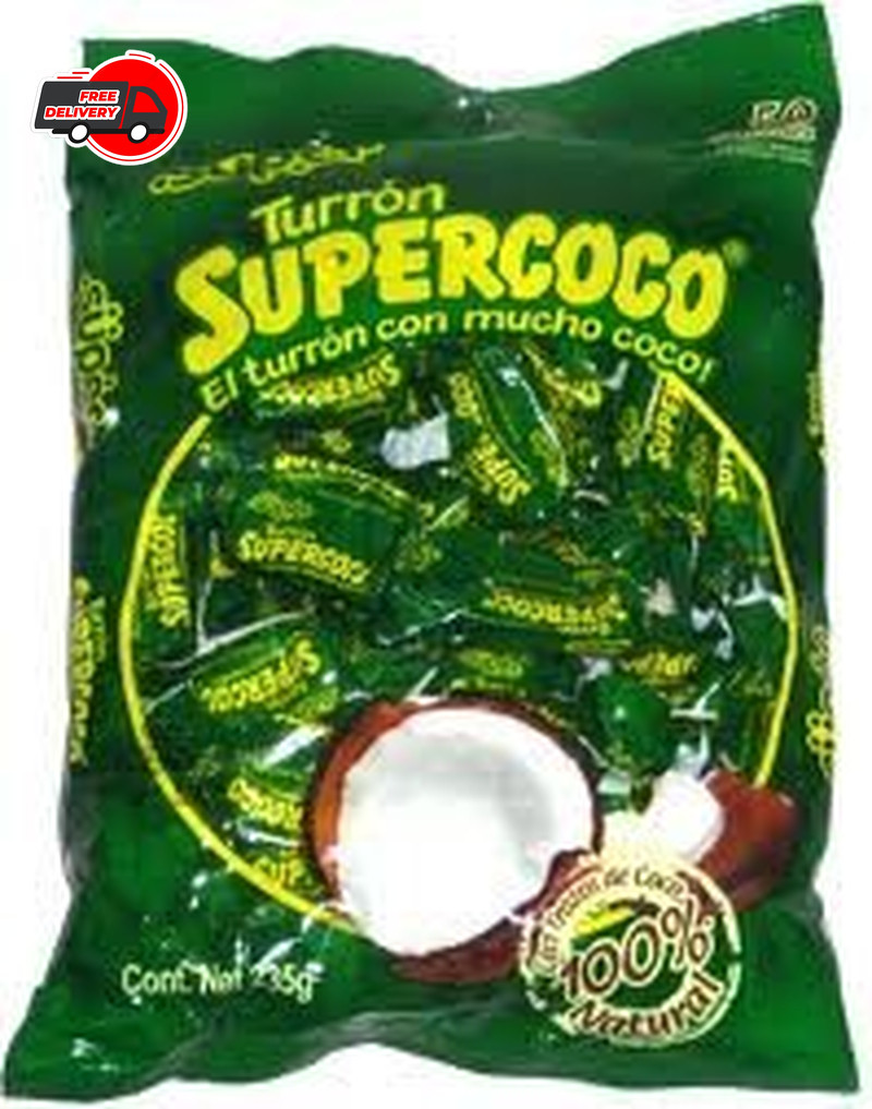 SUPER TURRON SUPERCOCO ALL NATURAL COCONUT CANDY 50 COUNT by Supercoco