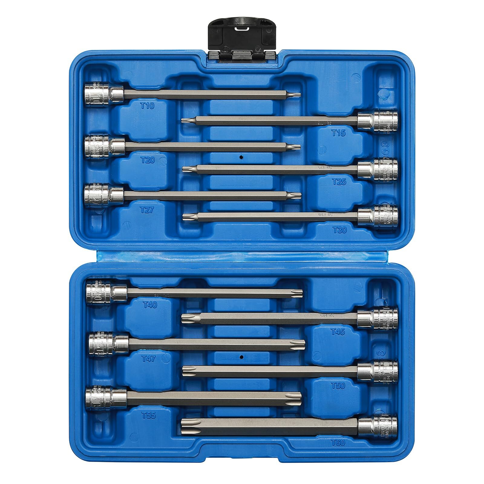 12PCS 3/8" Drive Extra Long Torx Bit Socket Set, CR-V, S2 Steel, 5.9"