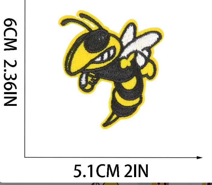 Georgia Tech Yellowjacket Angry Hornet Bee - Embroidered Iron-On Patch