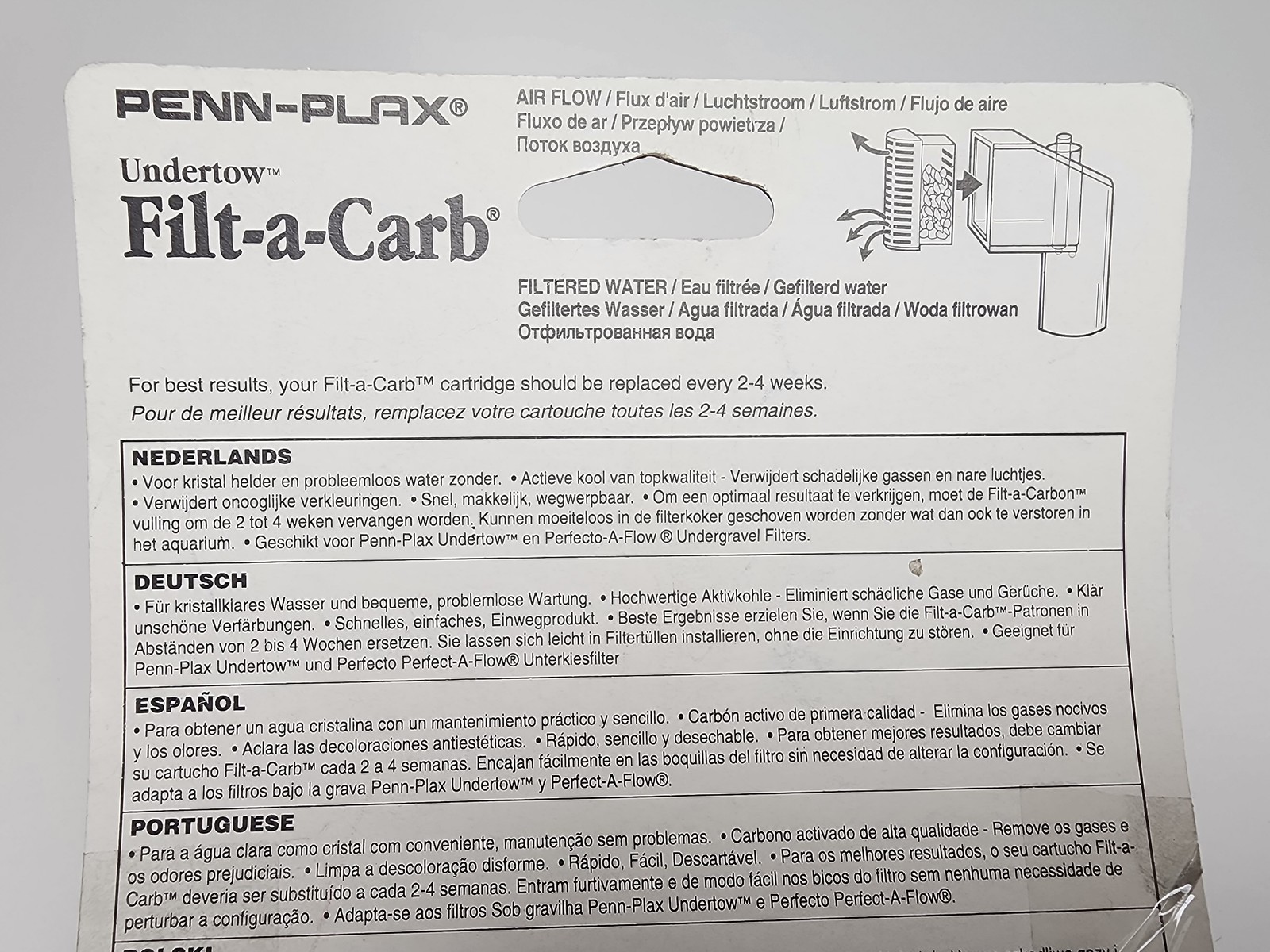 Penn-Plax Undertow Filt-a-Carb FC4 Disposable Carbon Filter Cartridge 2-Pack