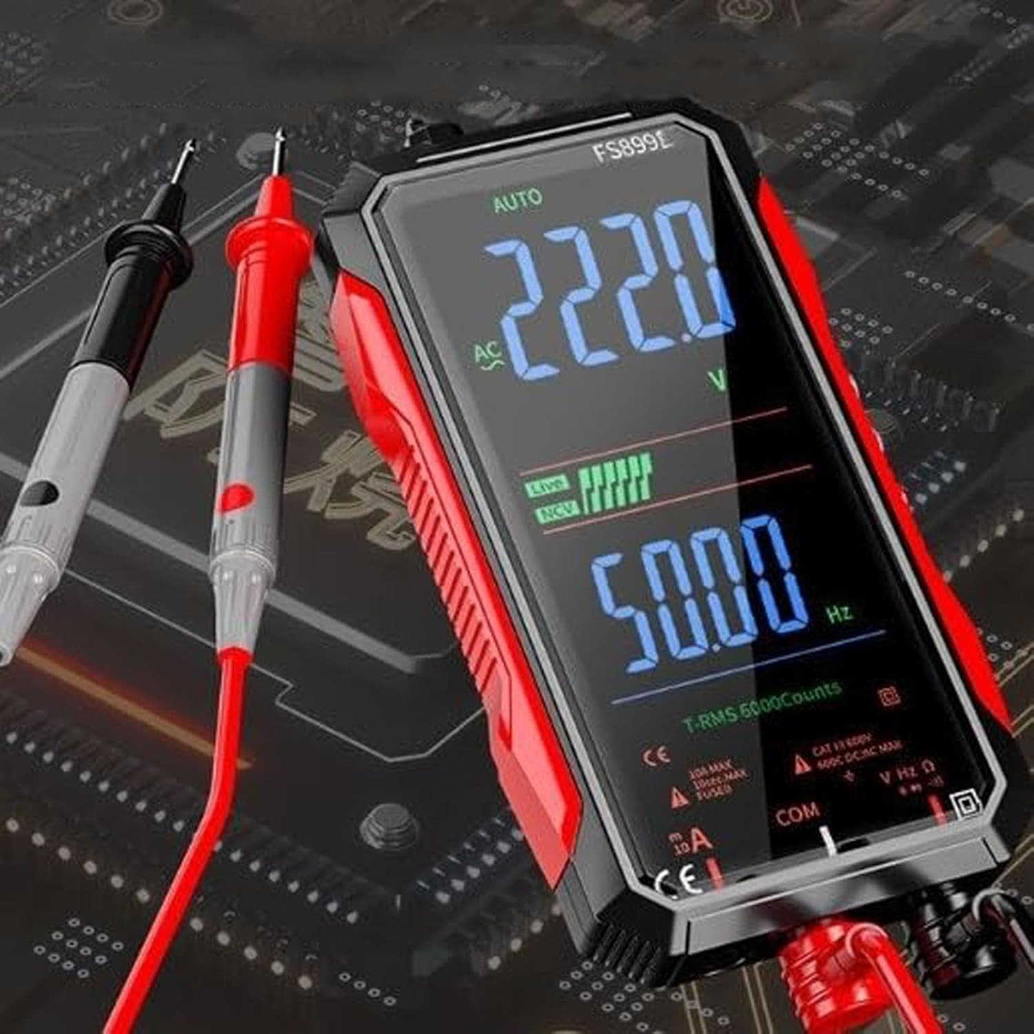 Digital Multimeter, FS899L Multimeter, USB Rechargeable Digital Multimeter