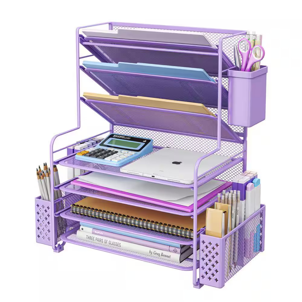 16.75 in X 16.75 in 7 Tier Desk File Organizer, Letter Tray Paper Organizer and