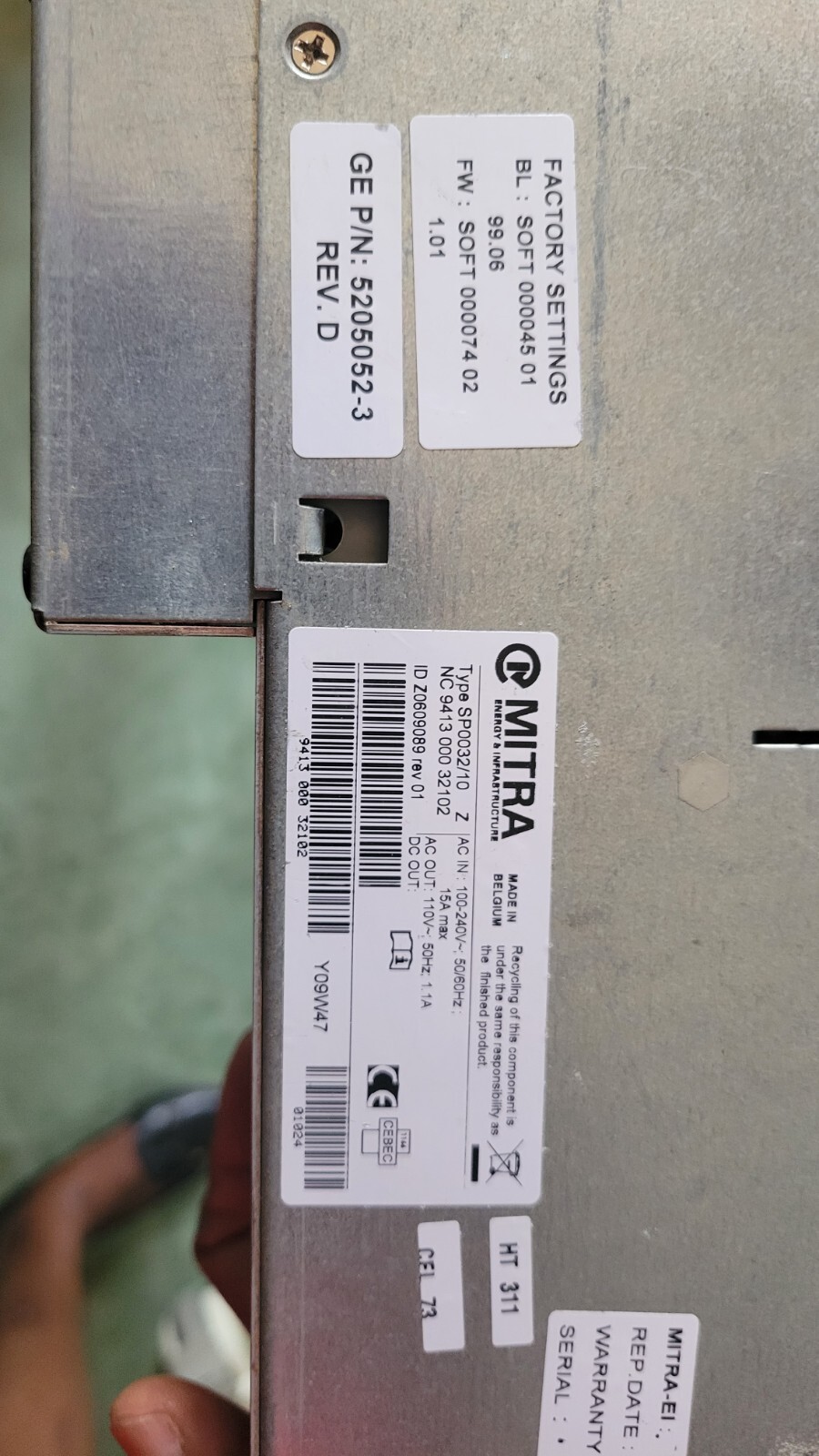 GE Logiq E9 Power Supply Model 5205052
