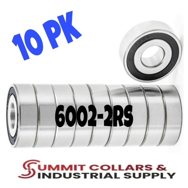 6002-2RS C3 EMQ Premium Rubber Sealed Ball Bearing, 15x32x9, 6002rs (10 QTY)