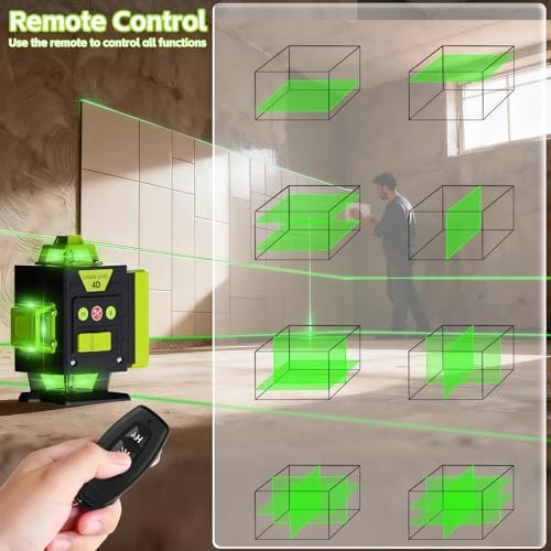 16 Line Laser Level 360 Self Leveling: 4x360°Cross Line Laser Level for Green