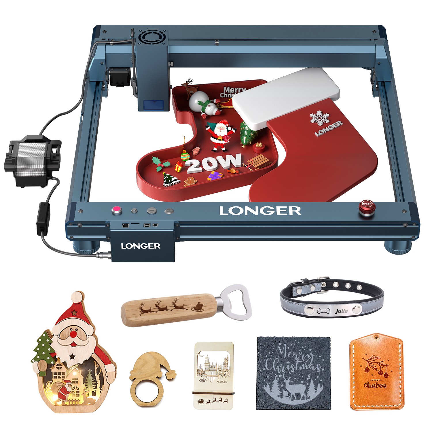 LONGER B1 20W Laser Engraver with Air Assist Pump, 36000mm/min Speed