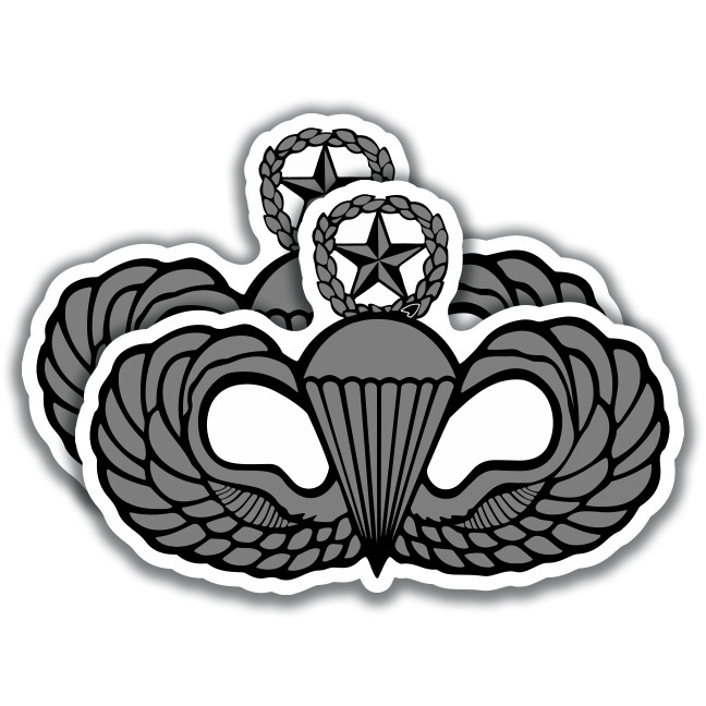 2 JUMP MASTER PARACHUTE BADGE DECALs US Army Sticker Bogo