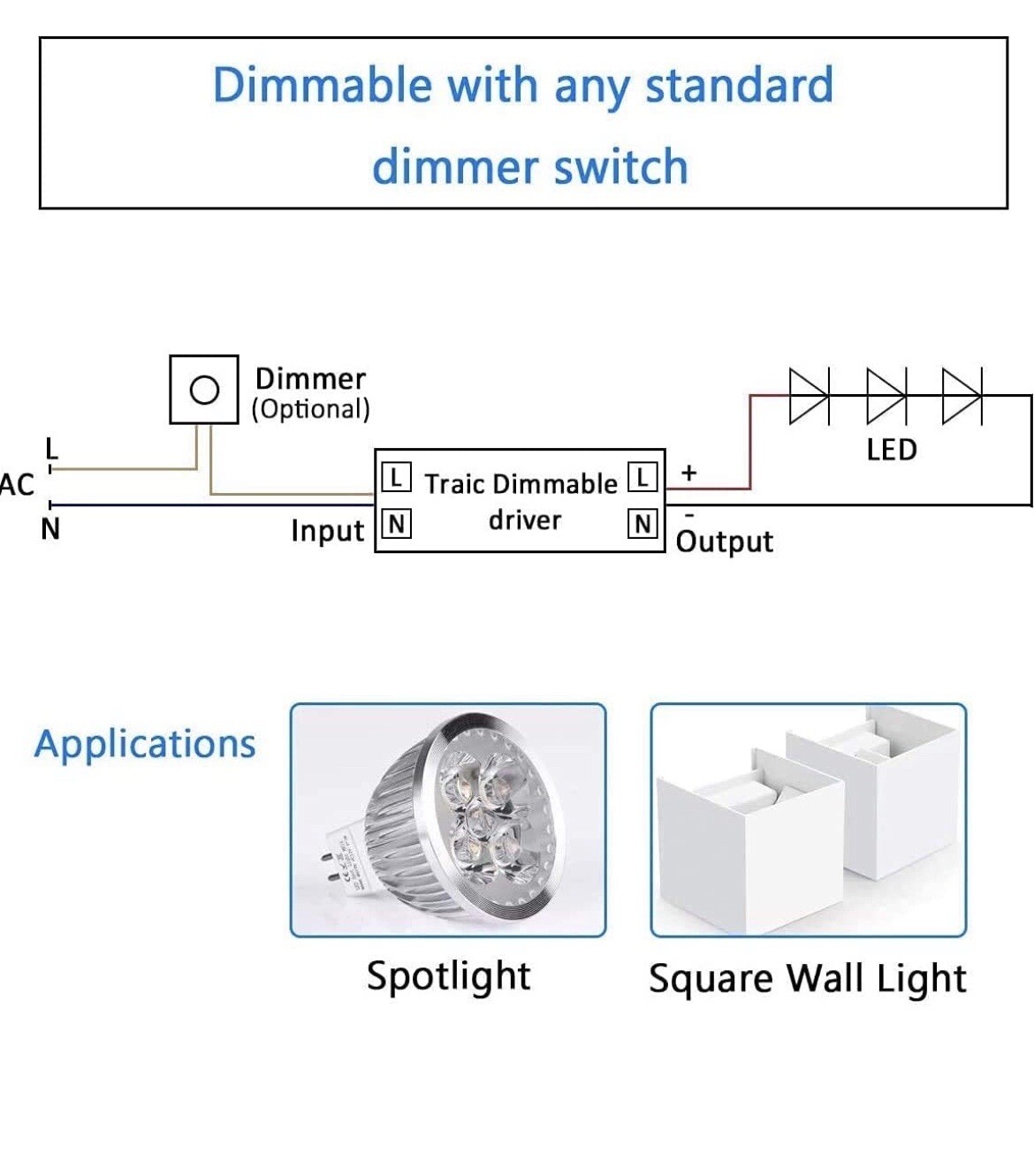 triac Led Driver 12v DC 60w quiet universal regulated Transformer Dimmable