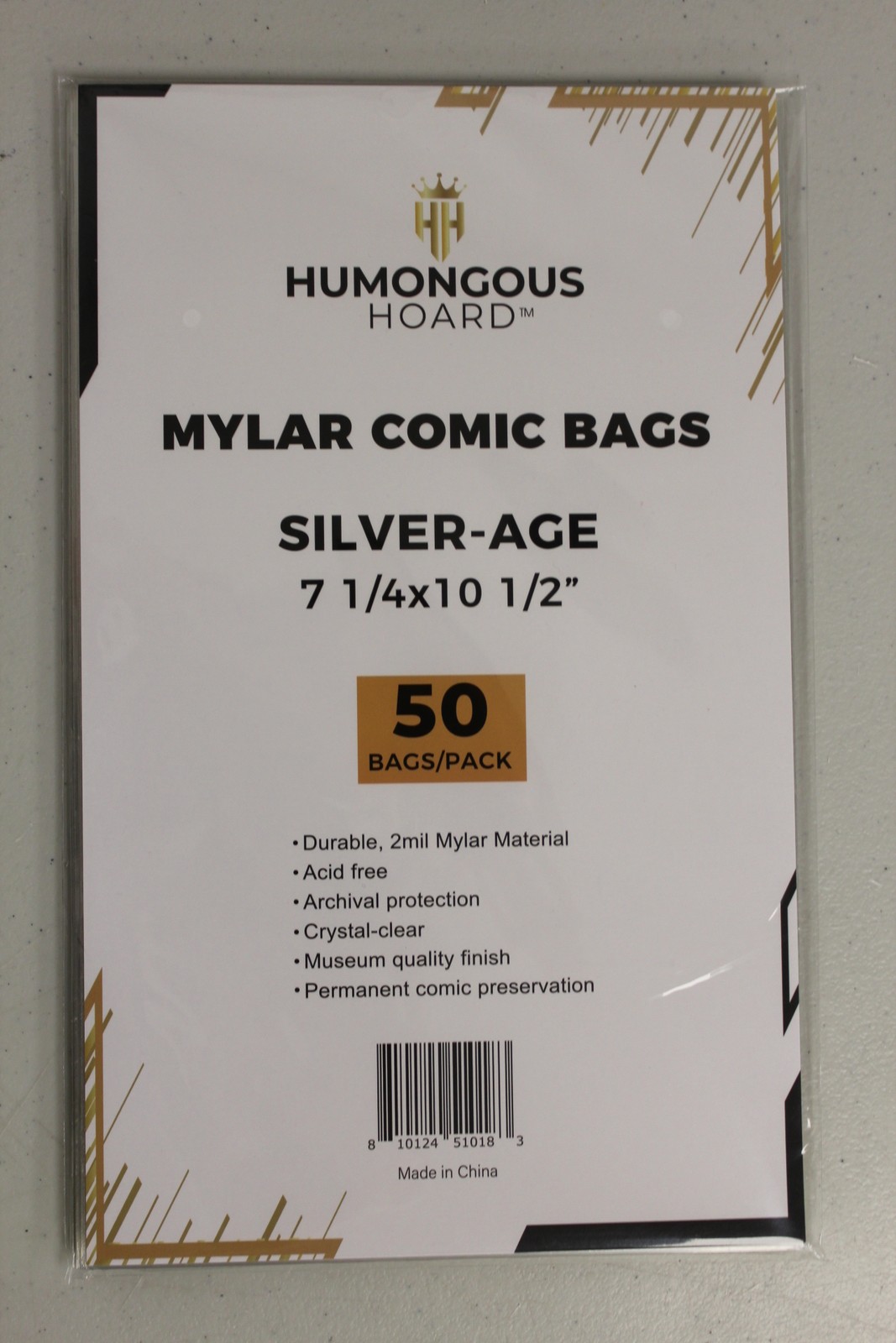 (100) Humongous Hoard Mylar Silver Comic Book Bags Pack