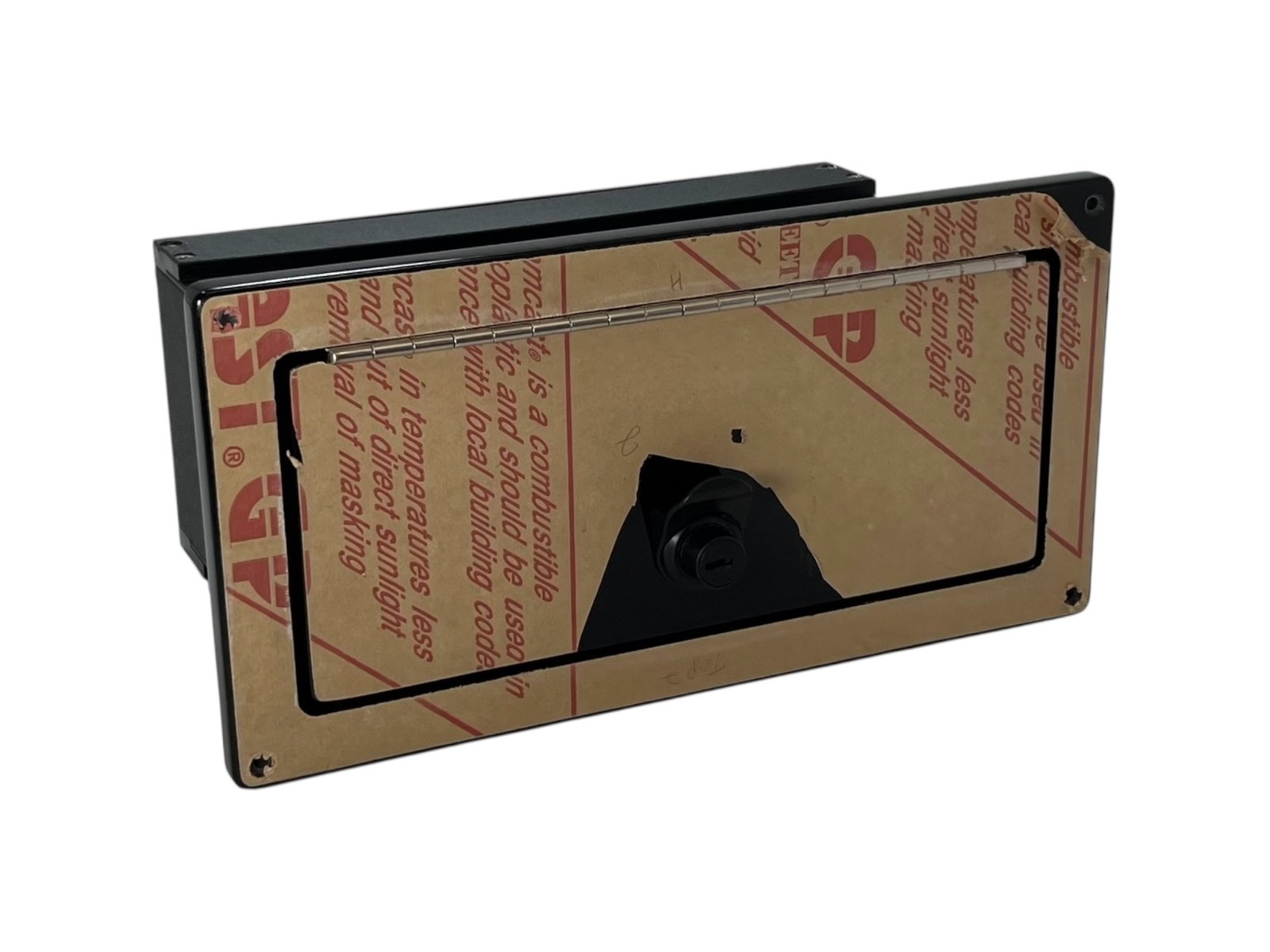 Marine Locking Glove Box, 12 1/2in x 6 3/8in Face, Acrylic Black Finish, NEW