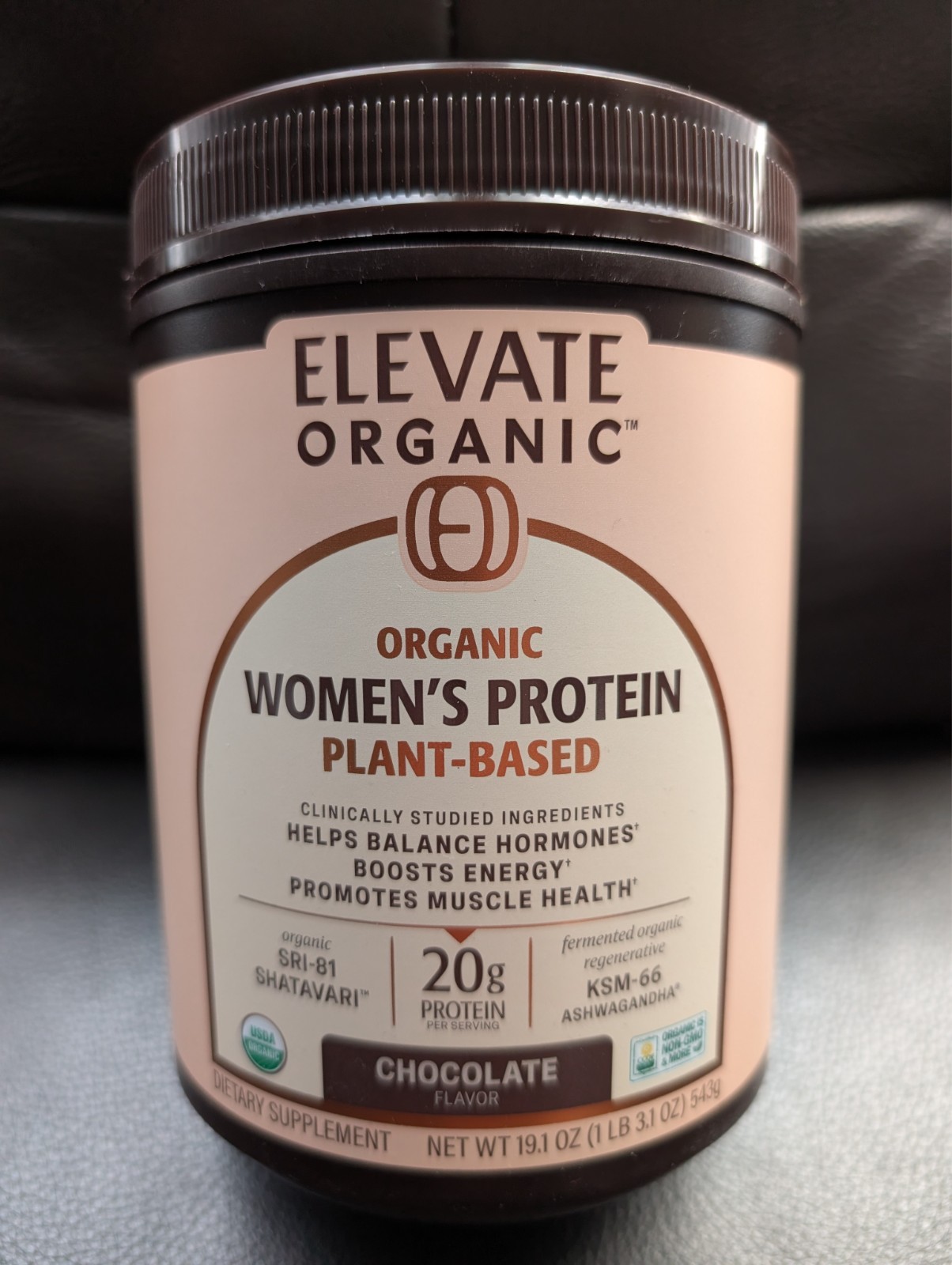 Women's Plant Protein Powder, Pea Protein + K2M-66, Chocolate 19.1oz