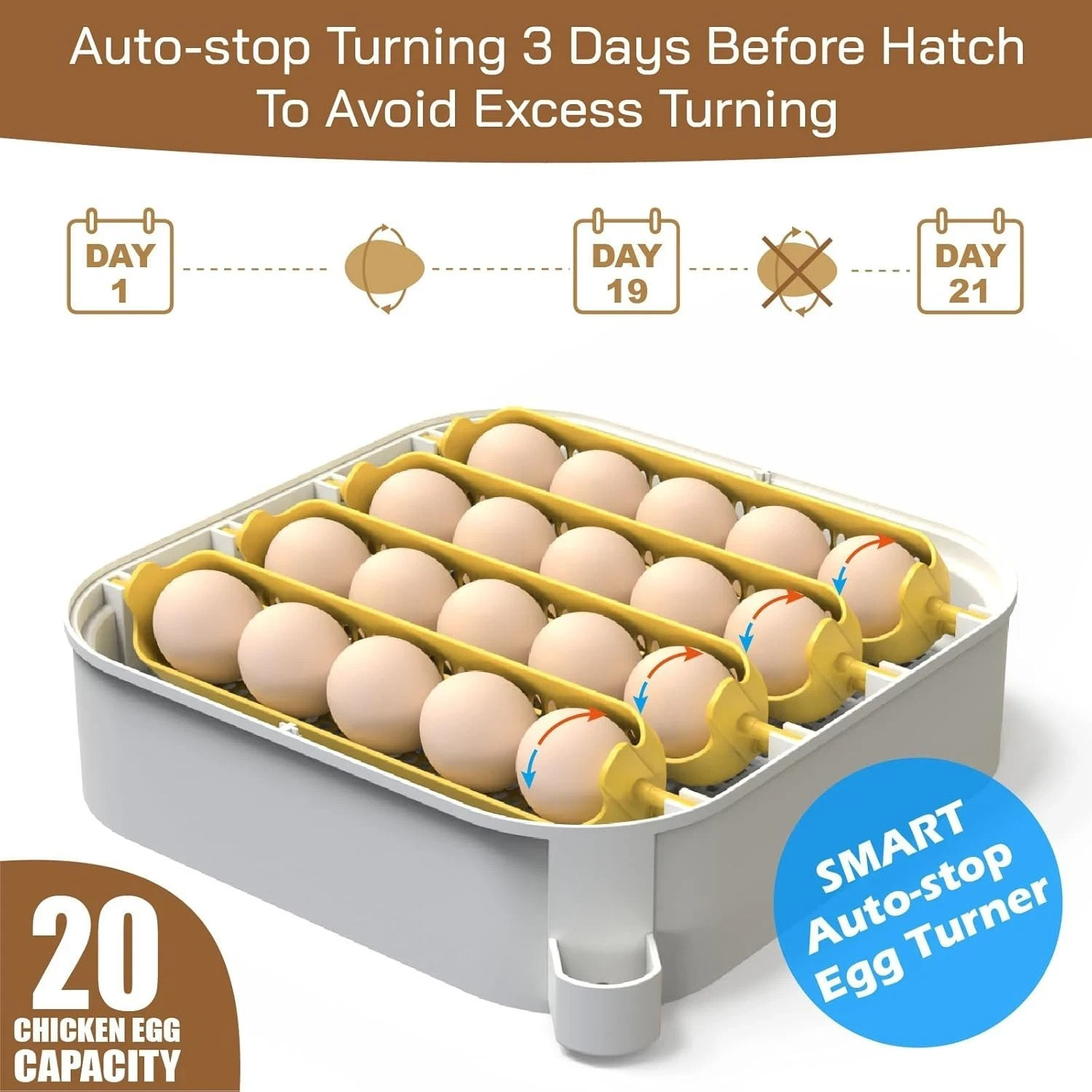MATICOOPX 20 Egg Incubator with Humidity Display Egg Candler Automatic Egg Turne