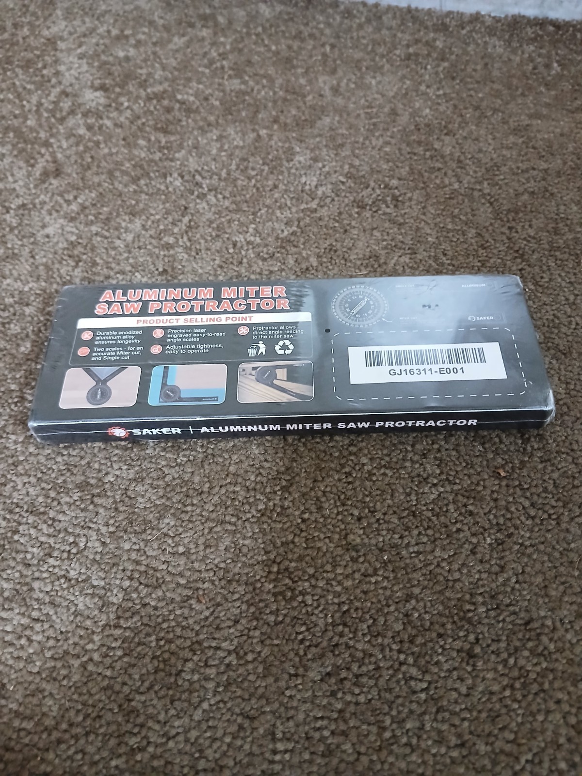 Saker Aluminum Miter Saw Protractor New