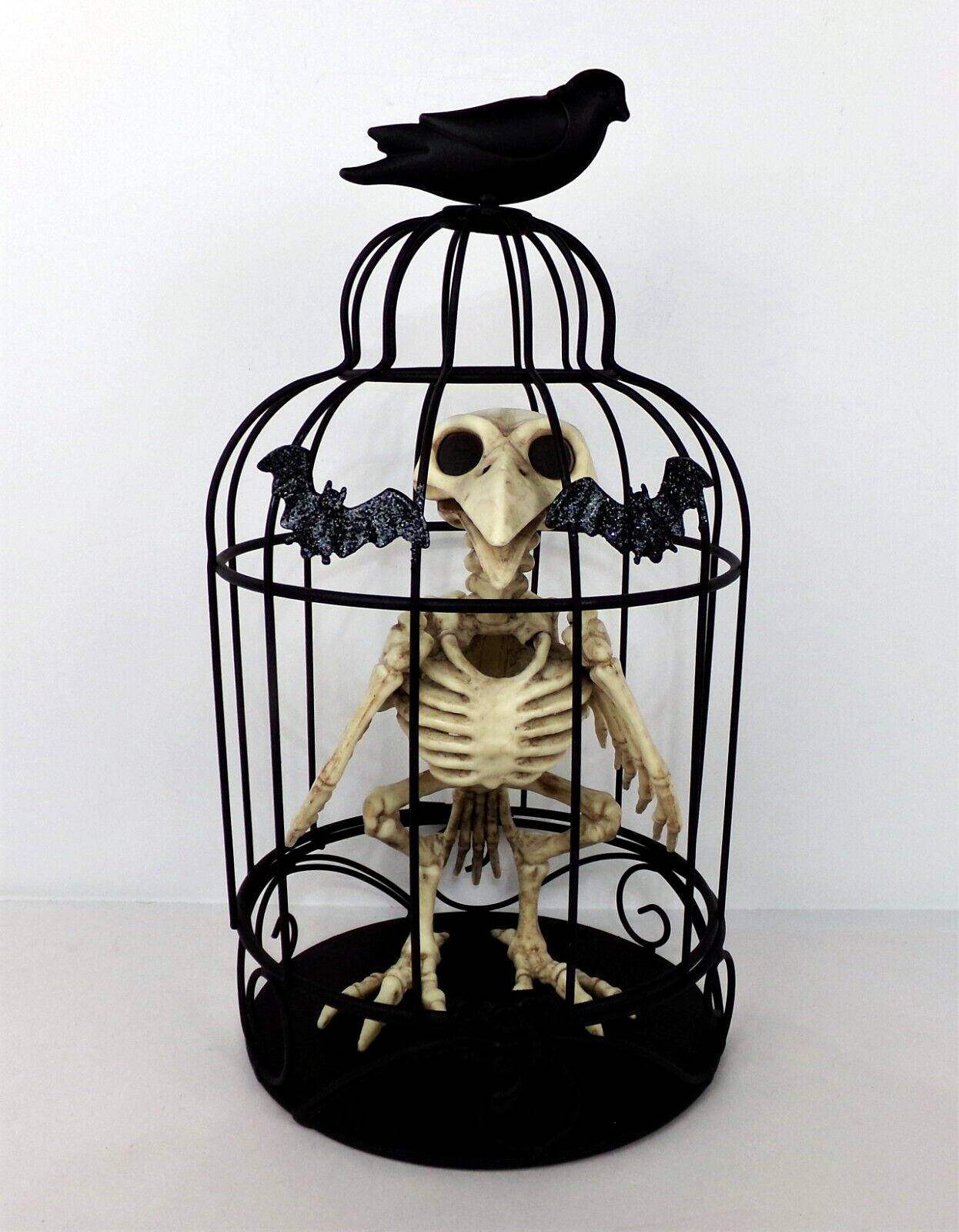 Halloween Skeleton Bird in Cage