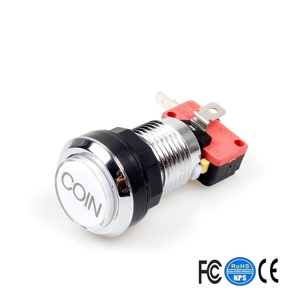 silver plated arcade button led illuminated push button start button coin button