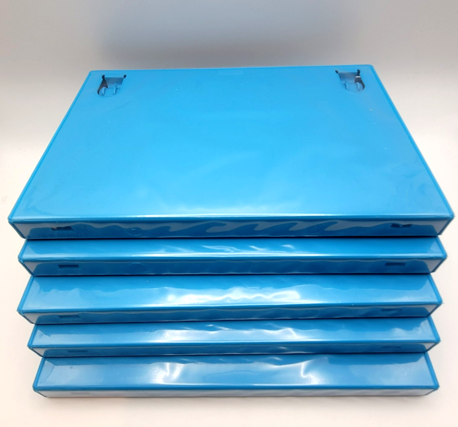 5x Nintendo Wii U Game Cases Boxes Replacements - Blue - Brand New