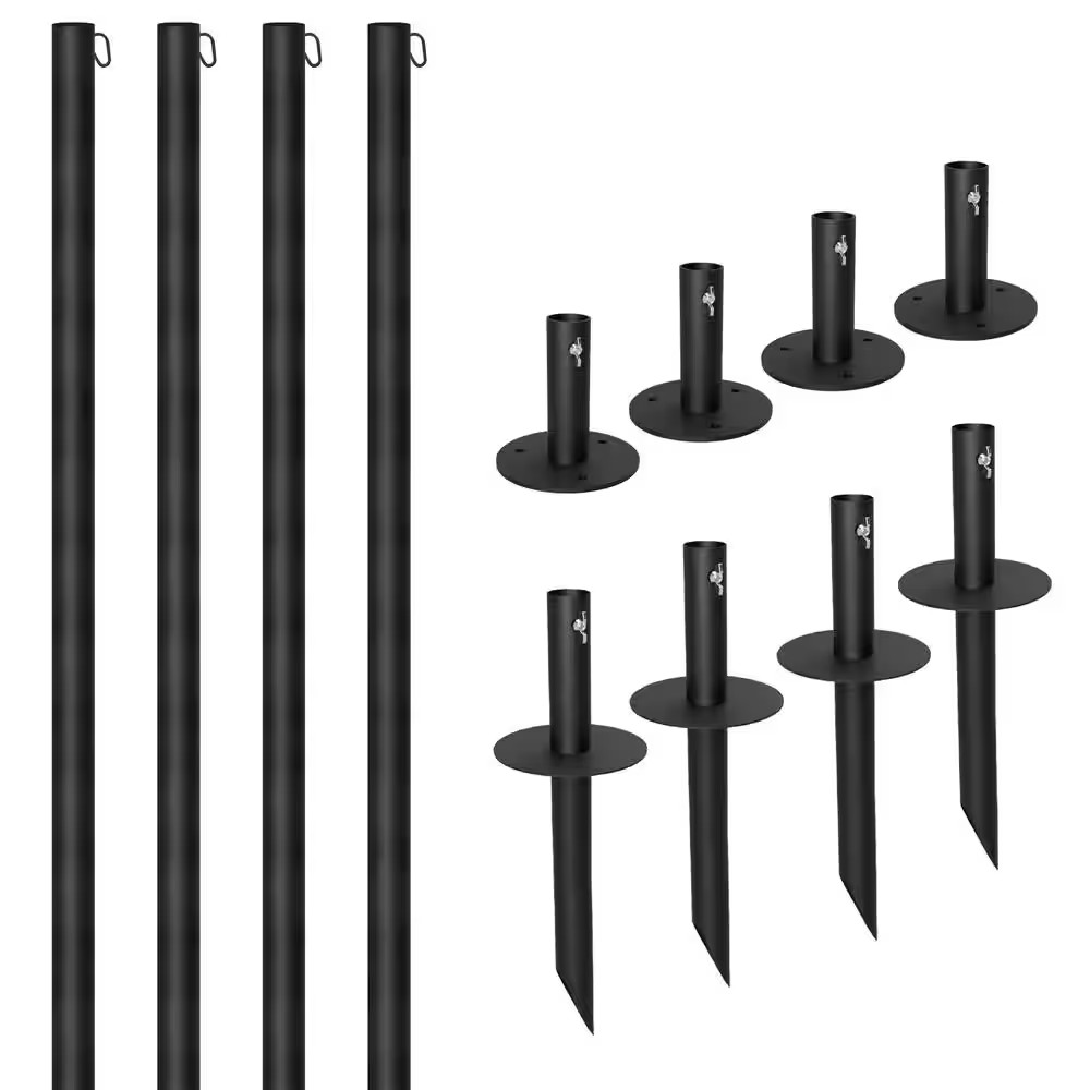 Four 10 Ft. String Light Poles