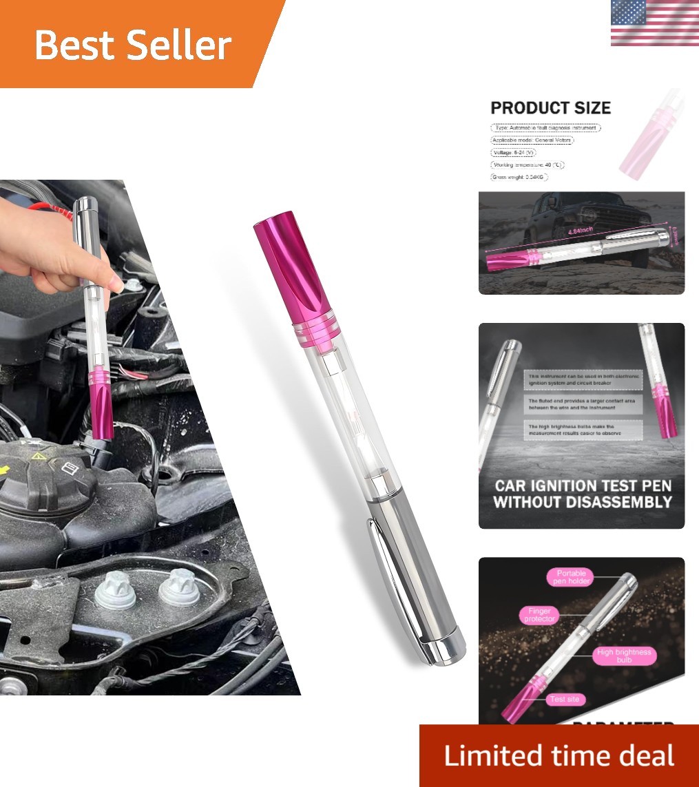 Compact Spark Plug & Ignition Coil Tester with LED Indicators for All Cars