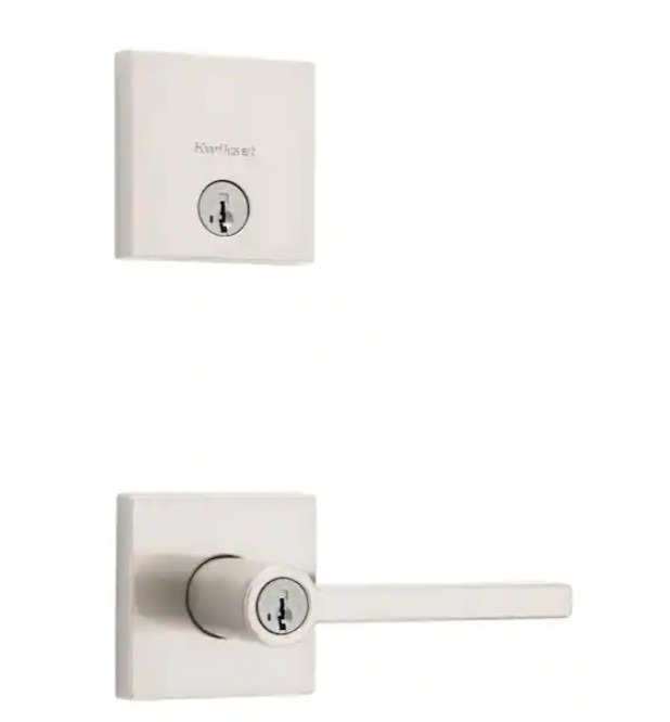 Kwikset HalifaxKeyed Entry Lever Door Handle & Deadbolt Satin Nickel 99910-067