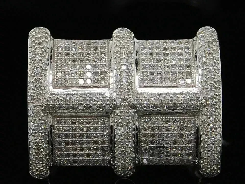 1.60 Ct Round Cut Real Moissanite Men's Wedding Pinky Ring 14K White Gold Plated