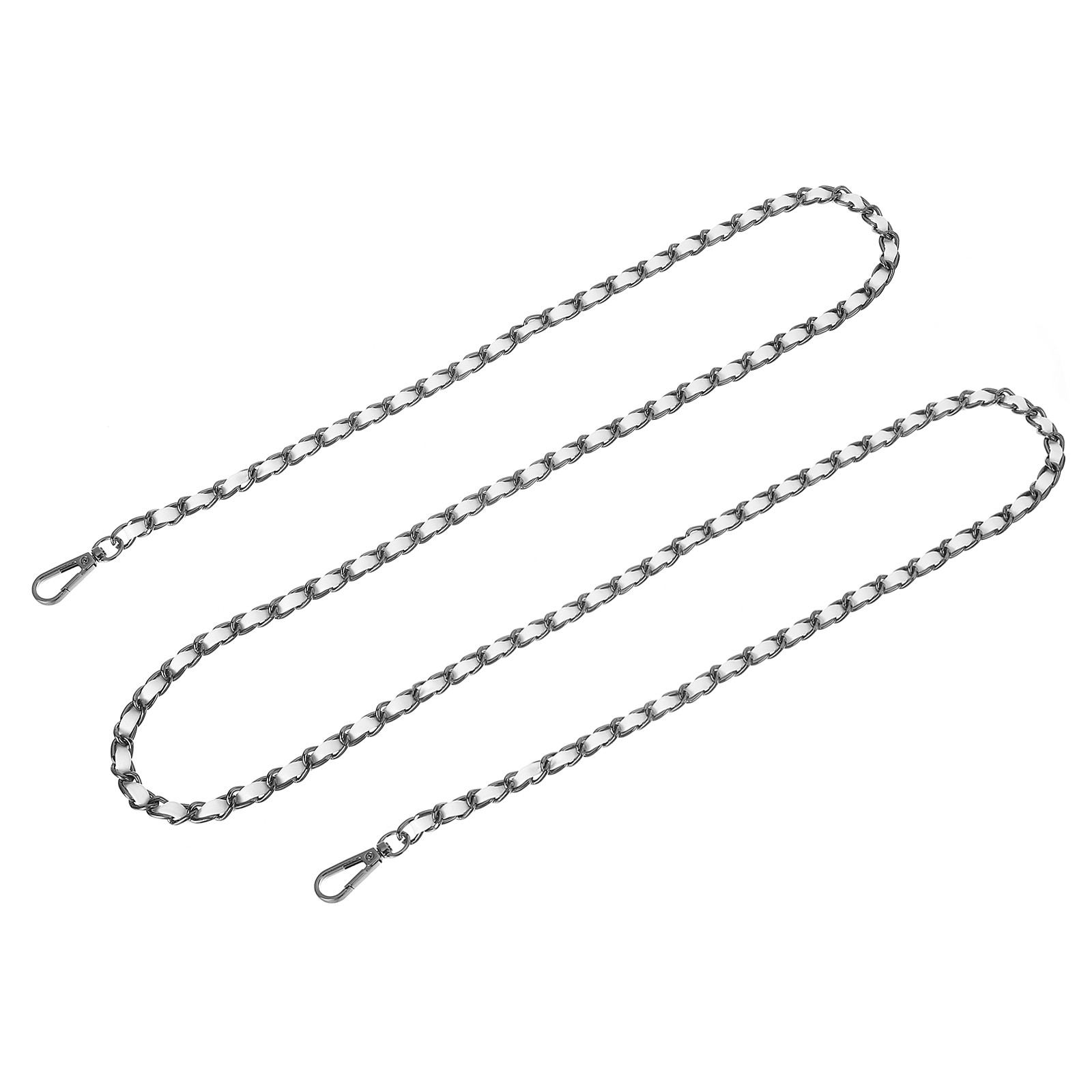 Purse Strap, 47" Leather for Shoulder and Cross Body Strap (White, Black)