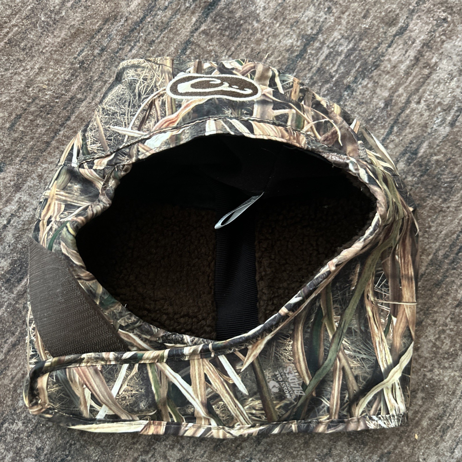 EUC Drake Waterfowl Windstopper Sherpa Lined Mossy Oak Shadow Grass BLADES Hat