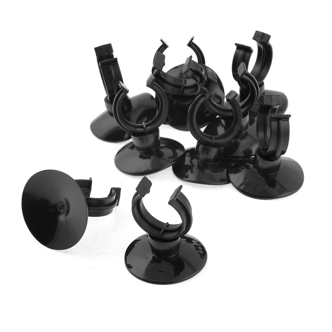 10 Pcs Black Suction Cup Holder 20mm Dia Tube Airline for Aquarium