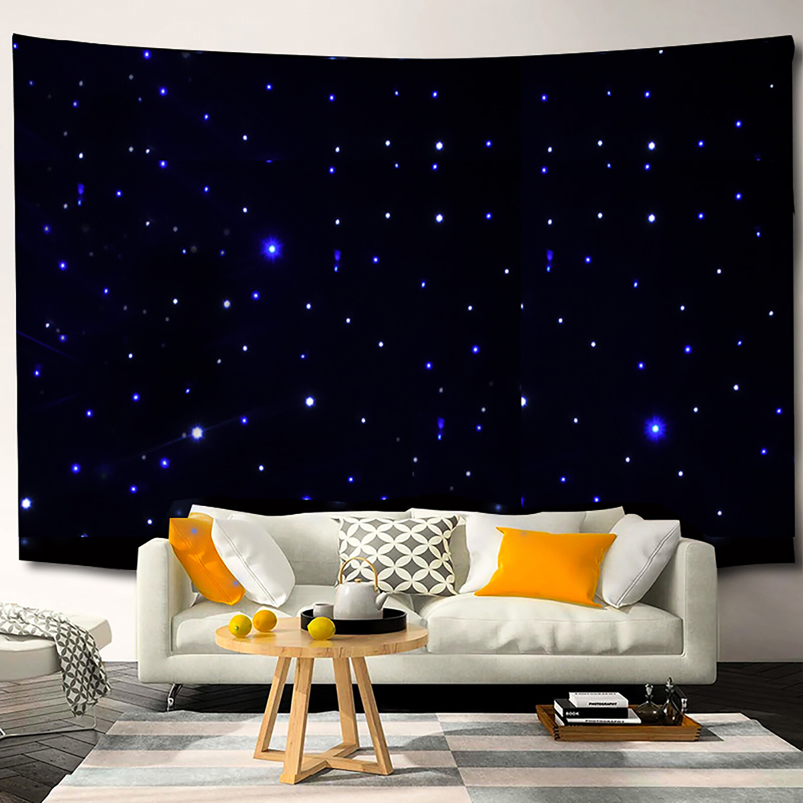 LED Star Stage Backdrop White & Blue Starlight Curtain Sky Background w/Remote