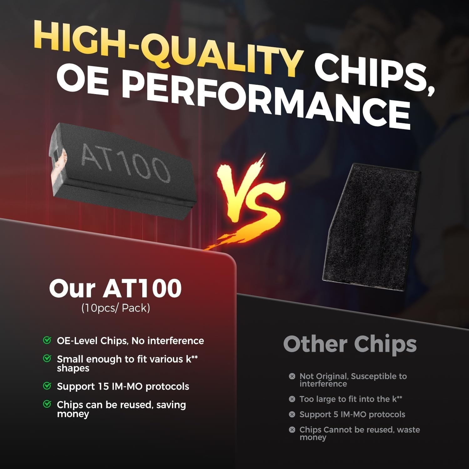 10x Autel AT100 Universal Transponder Chip Work with XP200, XP400, IM508 IM608