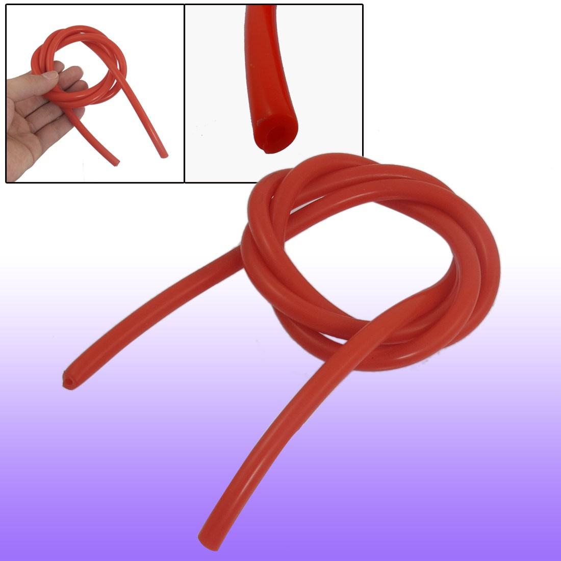 3mm Inner Dia 1.7mm Wall Thickness Red Silicone Vacuum Tube