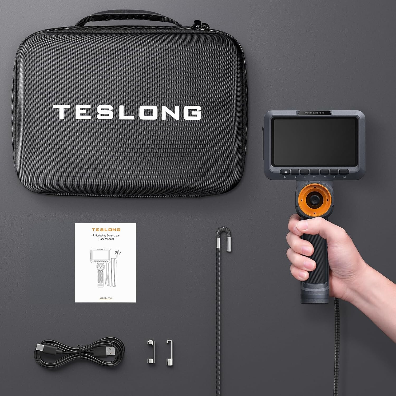 360° Joystick Articulation Borescope Inspection Camera Industrial Endoscope