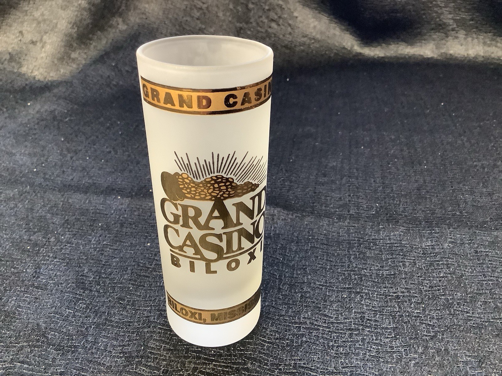 Souvenir Shot Glass Grand Casino Biloxi MS 4 Frosted Shot Glasses