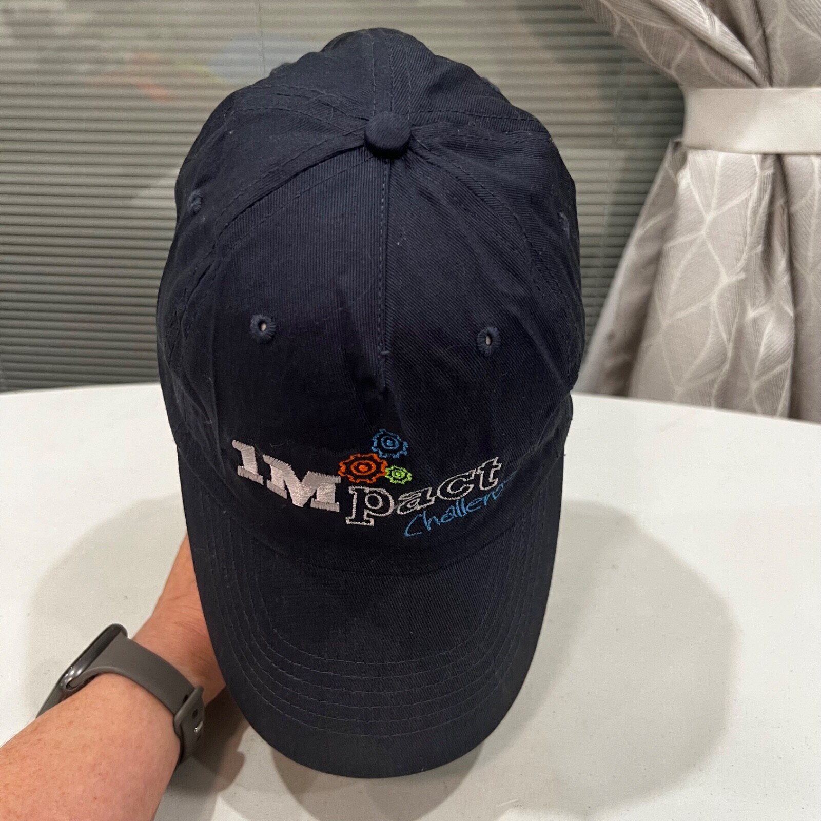 Impact Challenge Navy Hat Cap Hook Loop Hit wear Multi-color. EUC
