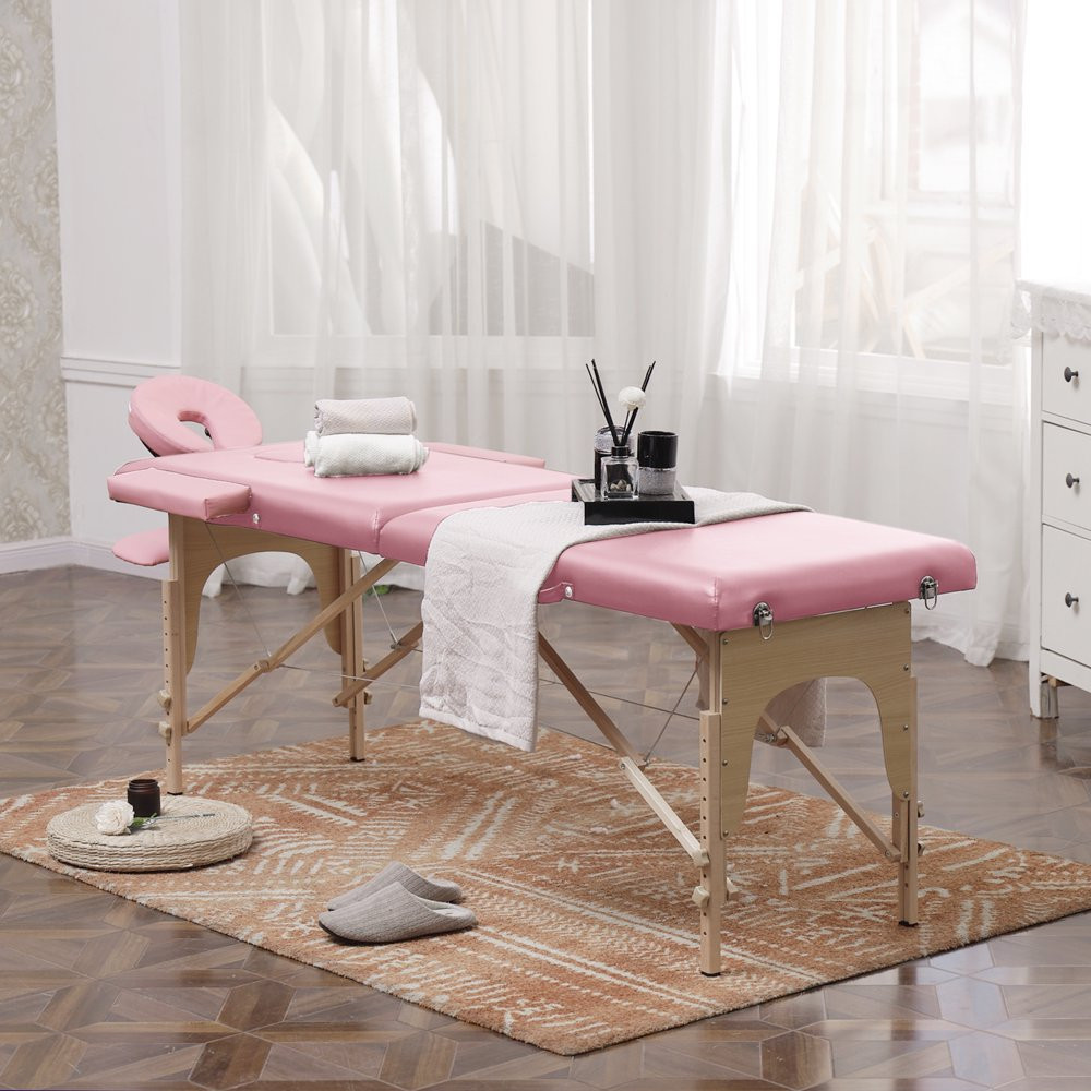 ELEGANT Foldable Adjustable Height Portable Facial Spa Massage Table Waterproof