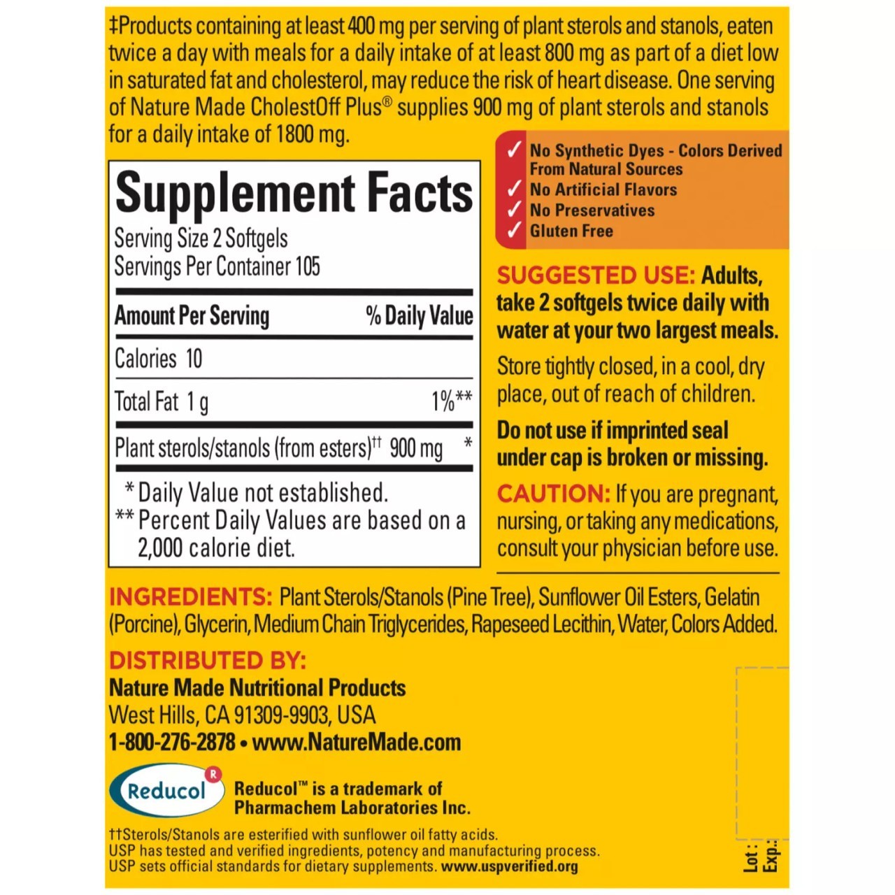 Nature Made CholestOff Plus 210 Softgels - Phytosterols for Heart Health