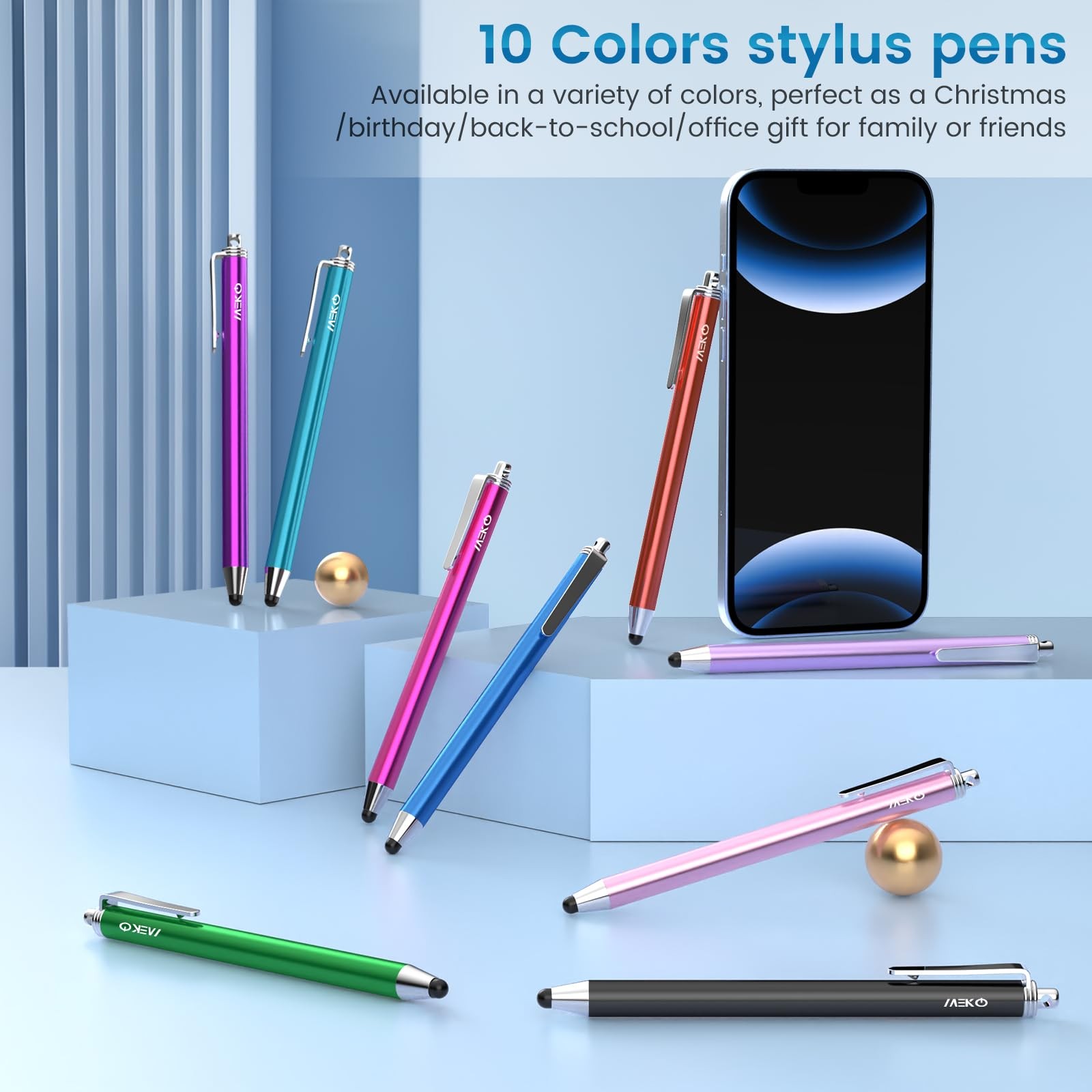 Stylus Pens for Touchscreens,10 Pack Thin Rubber Tip Stylus Replaceable Tip F...
