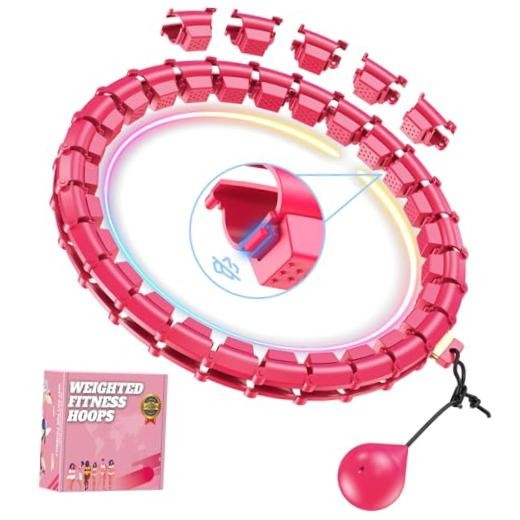 Fit Hoop Weighted Hula Pilates Circles, 32 Detachable Parts,Weight Loss ROSY