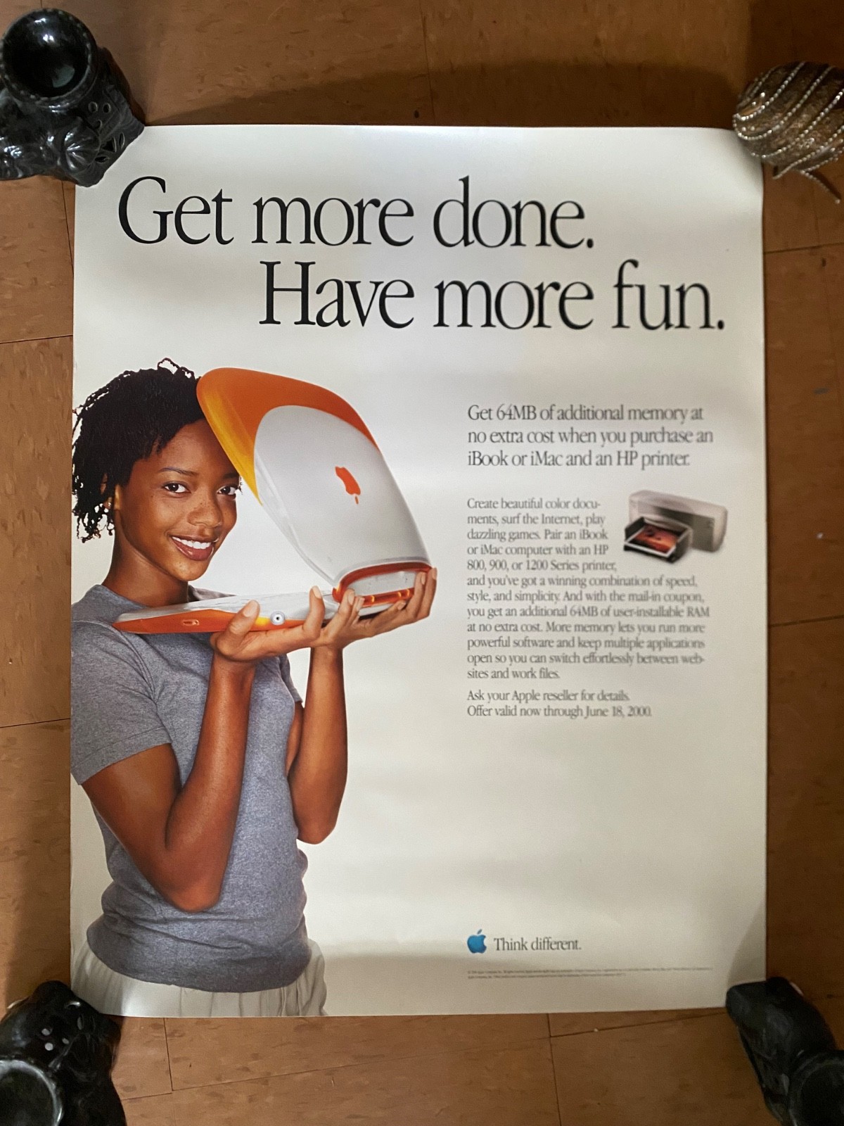RARE 2000 Apple iBook Promo Poster 28x22 NEW In Great Condition - FAST SHIPPING