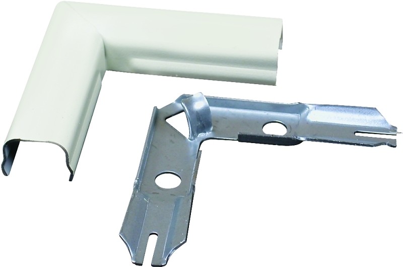 Wiremold Metal Raceway, Extending Power, On-Wall, Flat Elbow, Ivory, B-6