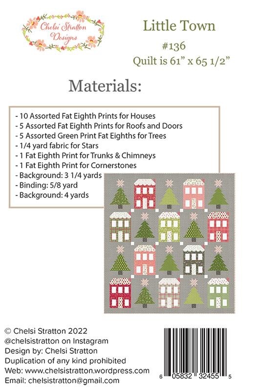 Little Town Quilt Pattern by Chelsi Stratton Designs 61" X 65.5"