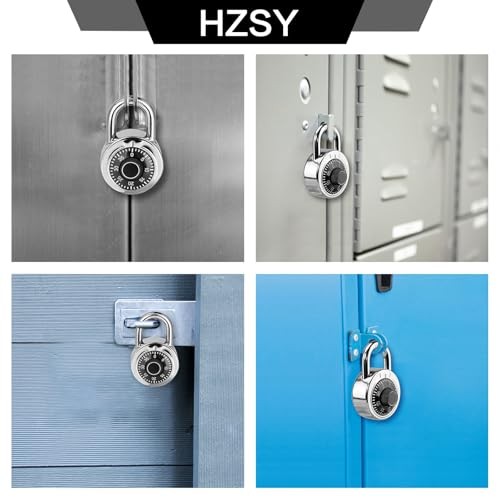 Combination Padlock 1 Pack, Fixed Dial Combination Padlock with 1 PACK Black