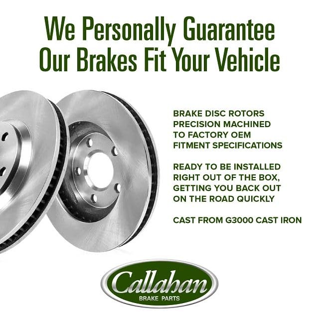 Front Replacement Brake Disc Rotors and Ceramic Brake Pads + Stock Replacement