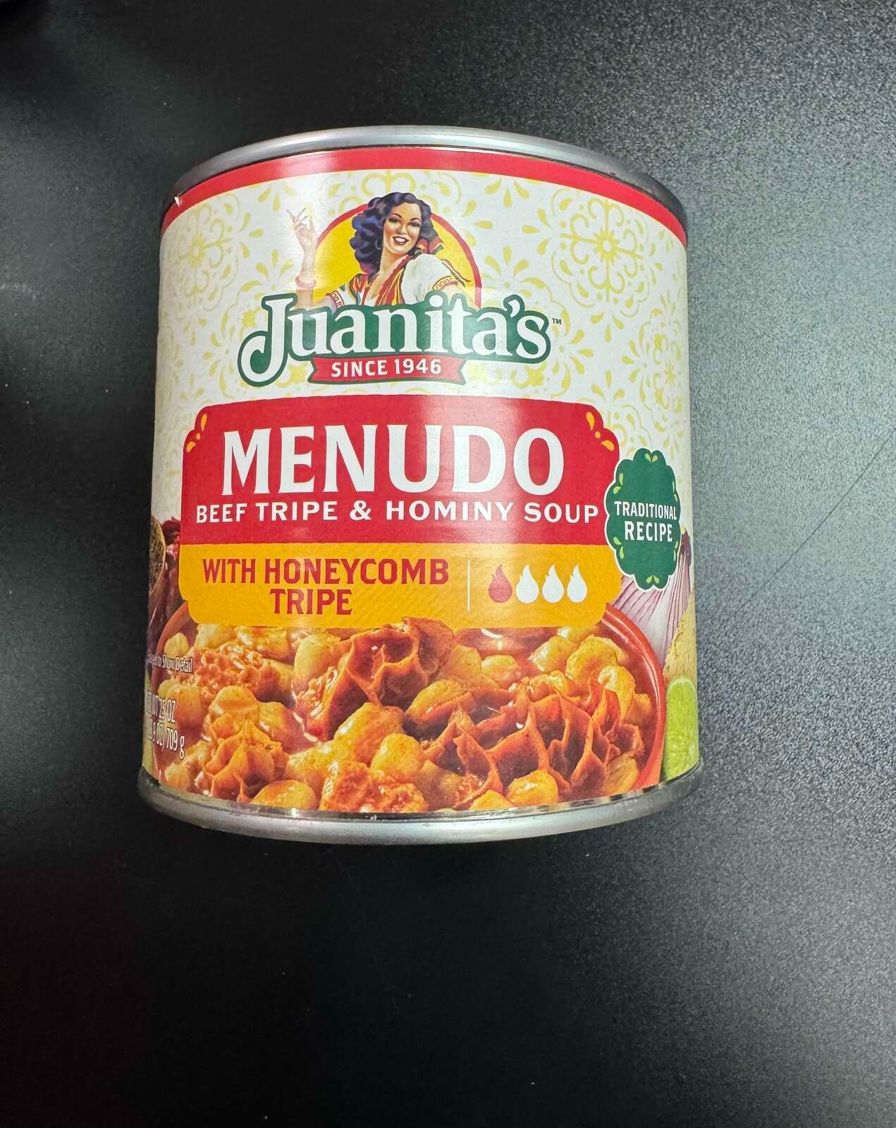 Juanita's Menudo Beef Tripe & Hominy Soup Honeycomb Tripe 29 oz Can