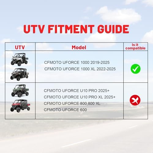 Sliding Vented Front Full Windshield Compatible with CFMOTO Vented Windshield