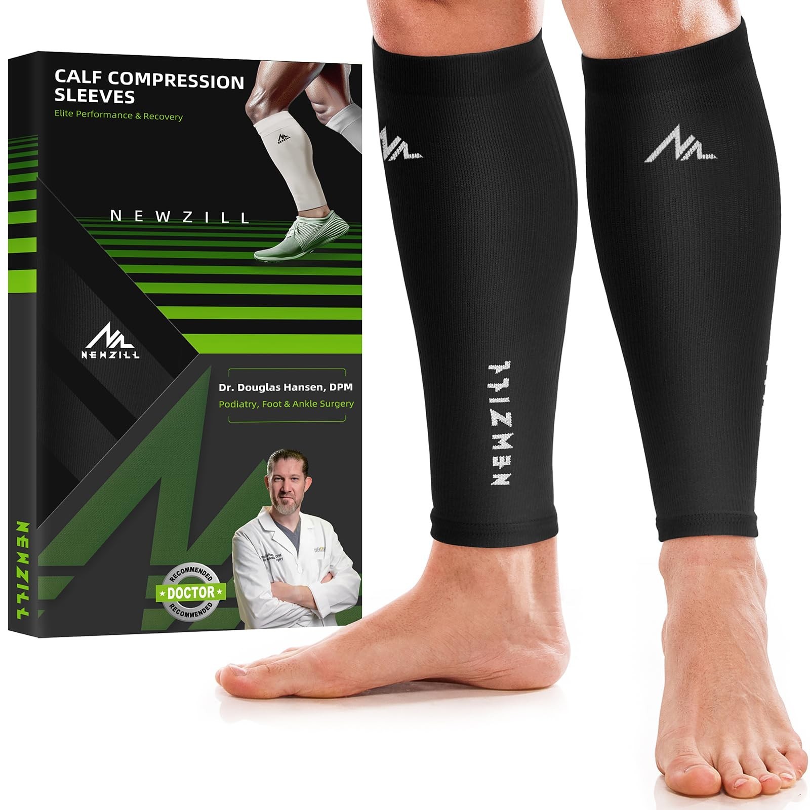 NEWZILL Calf Compression Sleeve for Men & Women Footless Compression Socks fo...
